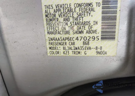2014 Nissan Maxima 3.5 Sv from USA, damaged, VIN 1N4AA5AP6EC470295